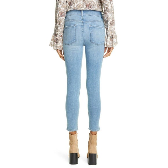 NWT FRAME Le One Skinny Fit Mid-Rise Jeans Light Blue Caspio Women's Size 2 - Picture 10 of 12
